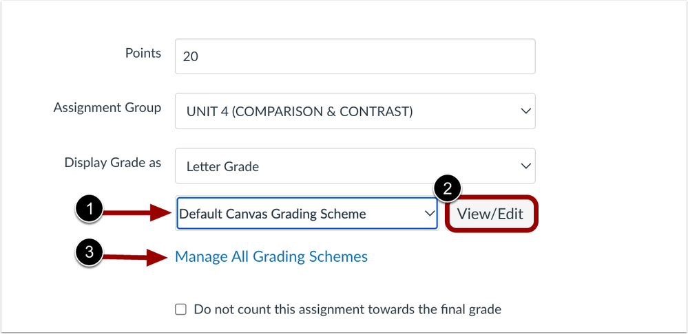 To view or edit your grading schemes. 