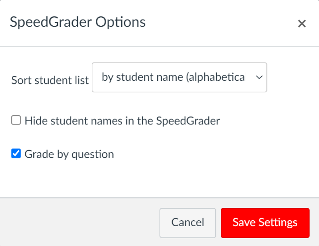 Grade by question button